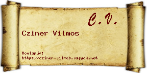 Cziner Vilmos névjegykártya